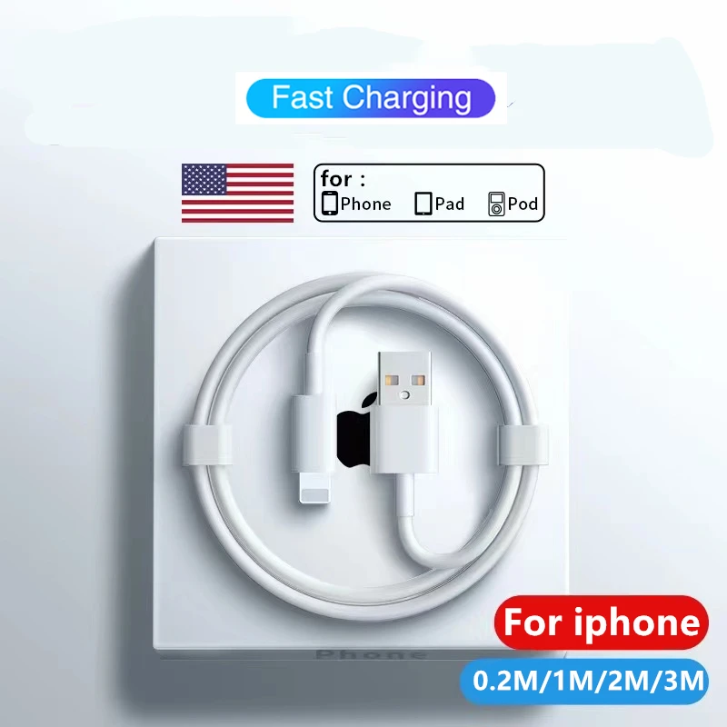 Cavo Lightning Usb Originale Per Apple Iphone 5 6 7 8 Plus Xr Xs Se Caricabatterie Rapido Iphone 14 13 12 11 Pro Max Mini Cavo Dati