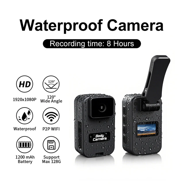 2K Mini Pocket Camera 1080P HD Waterproof Outdoor Sports Camera 8 Hour Recording Cycling Diving Motorcycle Action Body Cam 1
