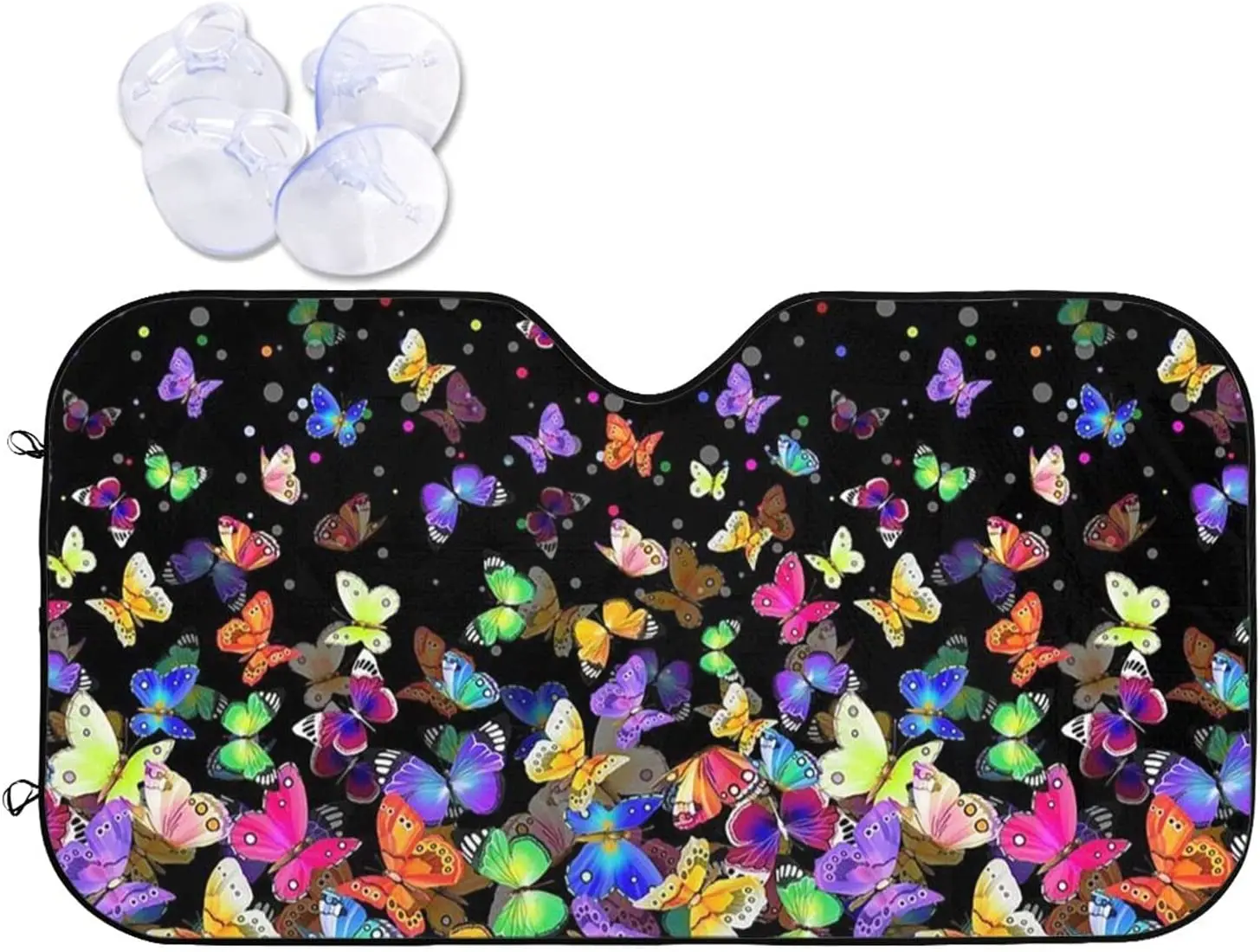 

Colorful Butterfly Front Windshield Sun Shade Auto Sunshade for Car Truck SUV-Blocks UV Rays Sun Visor Protector 51.2x27.5 Inch