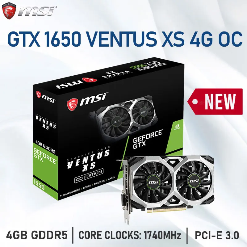 PCパーツ msi GeFoce GTX1650 VENTUS XS 4G OC Amazon.com: MSI G1650VXS4C Gaming GeForce GTX 1650 128-Bit