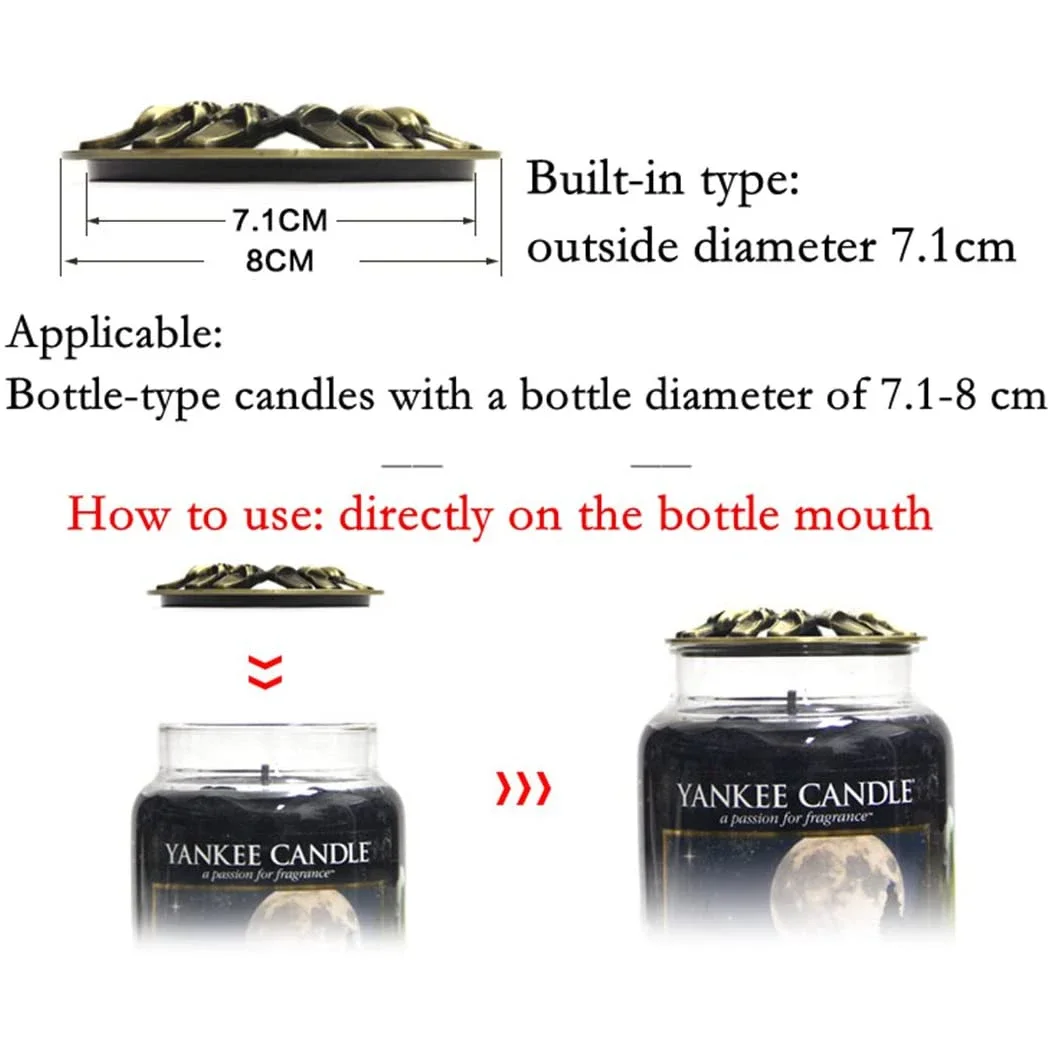 Candle Topper Jar Candle Topper-Owl Shape Metal Candle Topper Jar Accessories Candles Shades Sleeves Cover Top Lid