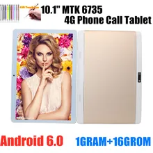 Hot Sales Android 6.0 Phone Call 4G Tablet PC 10.1 INCH MTK6735 Quad Core 1GB DDR3+16GB Dual SIM 5000mAh Battery 1280*800 IPS