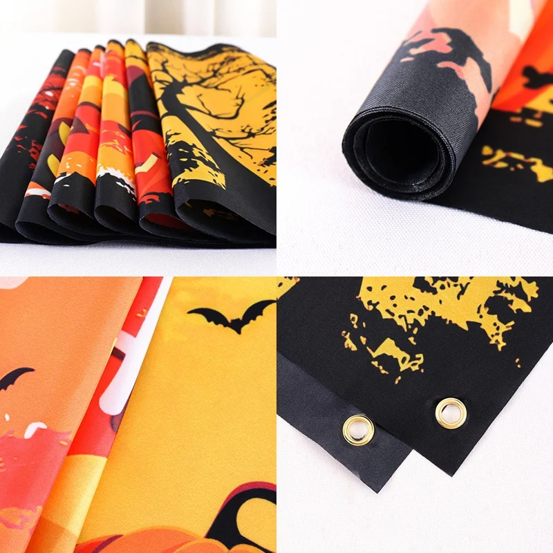 Gruseliger Geist, Halloween-Kürbis-Banner, Halloween-Party-Schilder, Banner-Dekorationen, Zaun, Hof, Veranda, Schild, Terror-Dekorationen im Freien – Detail 9