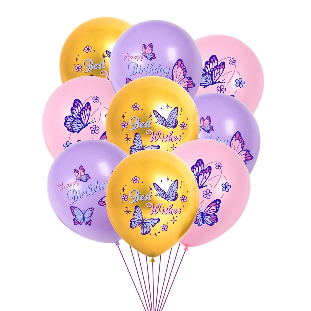 12 Stück 12 Zoll Schmetterling Thema Geburtstag Party Dekoration Schmetterling Latex Ballon Hochzeit Szene Dekoration Dekoration – Detail 6