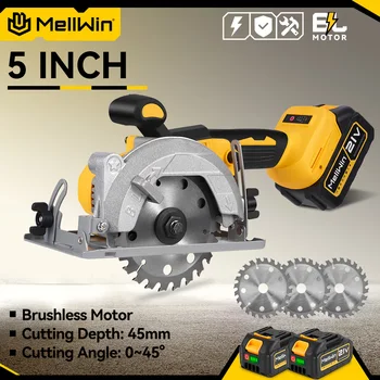 MELLWIN 125MM 5 Inch Brushless Electric Circular Saw Cordless Multifunction Saw Woodworking Power Tool For Makita 18VBattery Pin