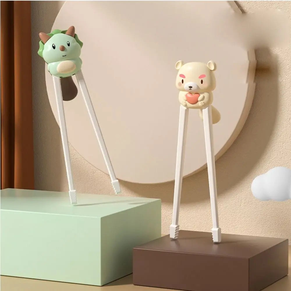 

Dinosaurs Cute Bear Training Chopsticks Animal Plastic Eating Practice Silica gel Kitchen Tableware Cartoon Chopsticks