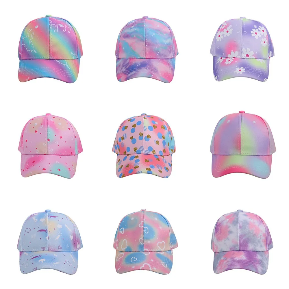 Summer Children's Peaked Caps New Print Baby Girls Hats Adjustable Baseball Cap For Kids Outdoor Children Girl Sun Hat 3-8 Years