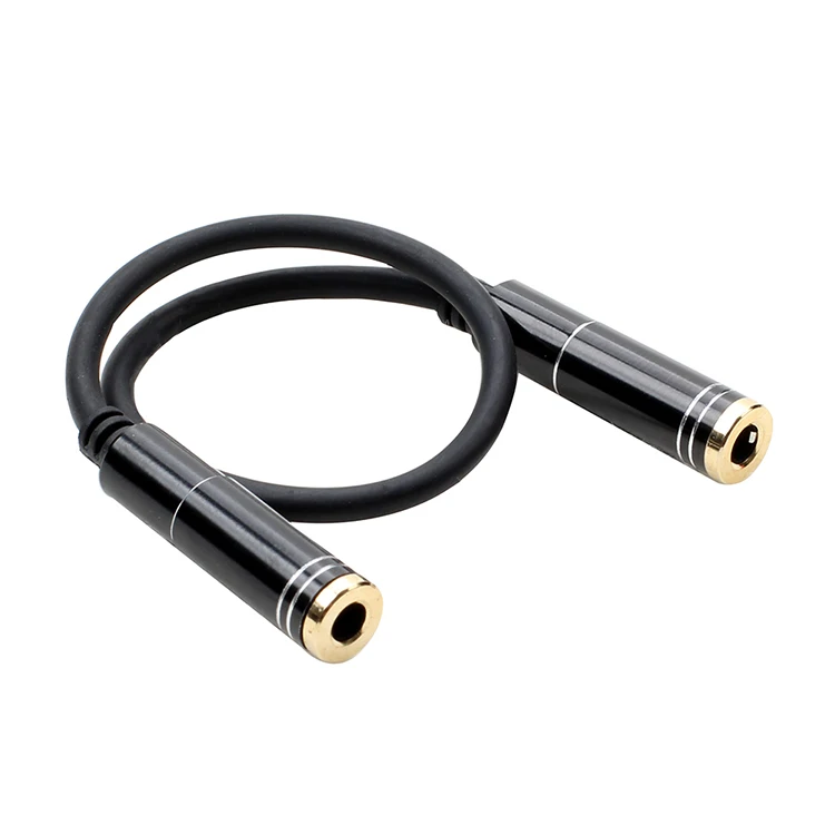 

4 sections jack 3.5mm Female To Female Audio Cable Gold Plated Audio Extension Cable Aux Cable for Computer Mobile Phone 20cm