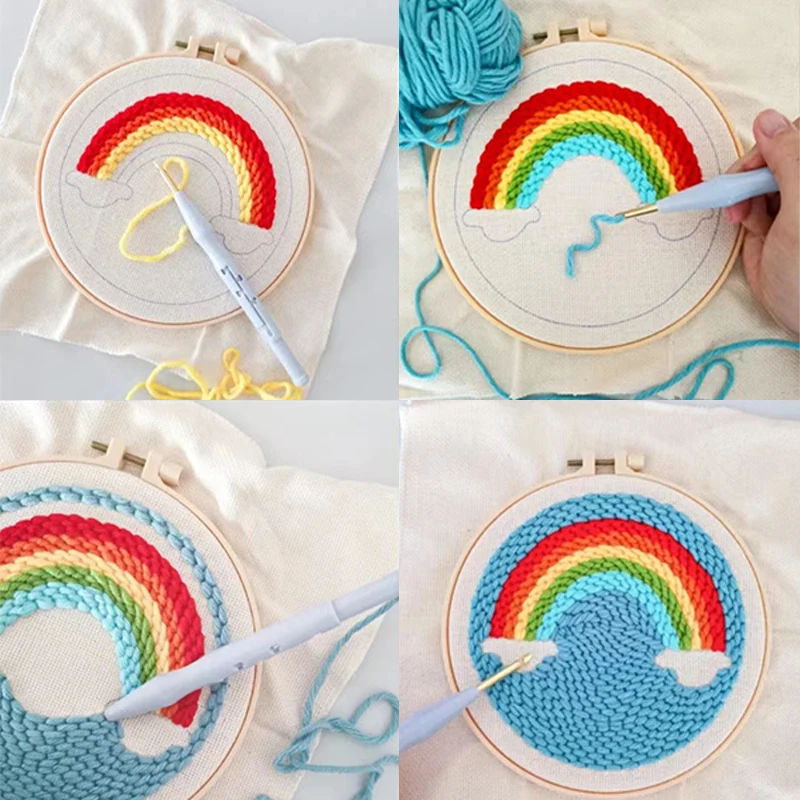 Ago Da Punzonatura Regolabile Bianco Per Ricamo E Cucito - Kit Punzone Per Decorazioni Fai Da Te, Lavori A Maglia E Cucito Creativo