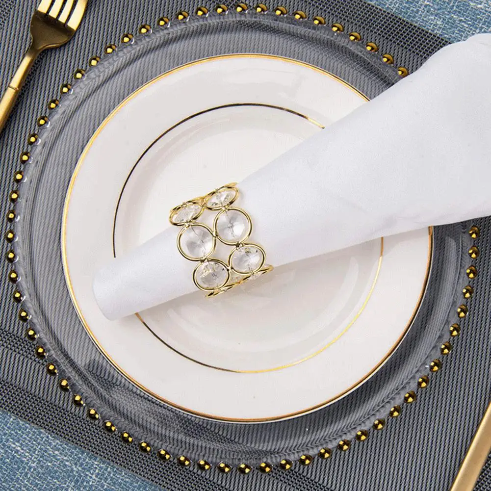 

Набор колец для салфеток, элегантные металлические украшения для стола, набор из 6 блестящих украшений для обеда, свадьбы