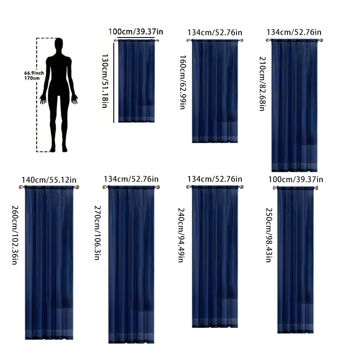 Window Screen 1pc solid color Terylene through pole transparent simple curtain decoration living room bedroom