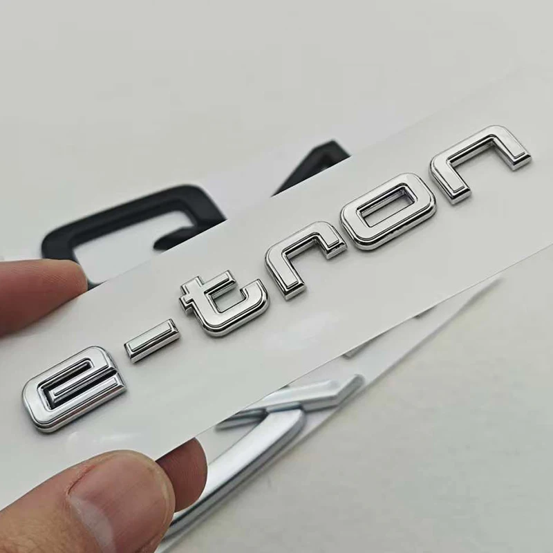 새로운 3D ABS 광택 블랙 레터 로고 엠블럼 (아우디 Q4 e-트론 Q6용), 리어 트렁크 펜더 사이드 배지 자동차 테일 마킹 액세서리