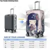 Kokeshi Doll Cherry Blossoms Luggage Cover Protector Fashion Japanese Kimono Geisha Girl Travel Suitcase Covers for 18-32 Inch 3