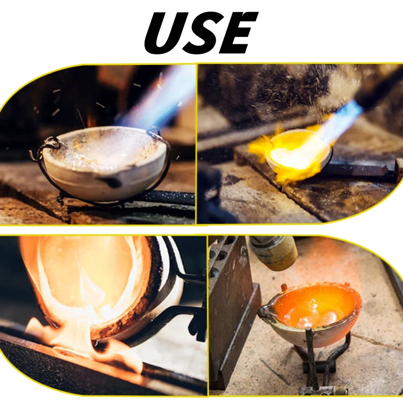 1 Set Of Melting Metal Pots Gold Melting Kit Crucible Pliers Clamp