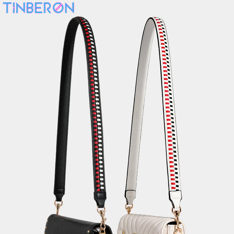 

TINBERON Fashion Bag Straps Women Luxury Brand Leather Shoulder Bag Weave Stripe Strap Crossbody Bag Belt Bag Part Accessories