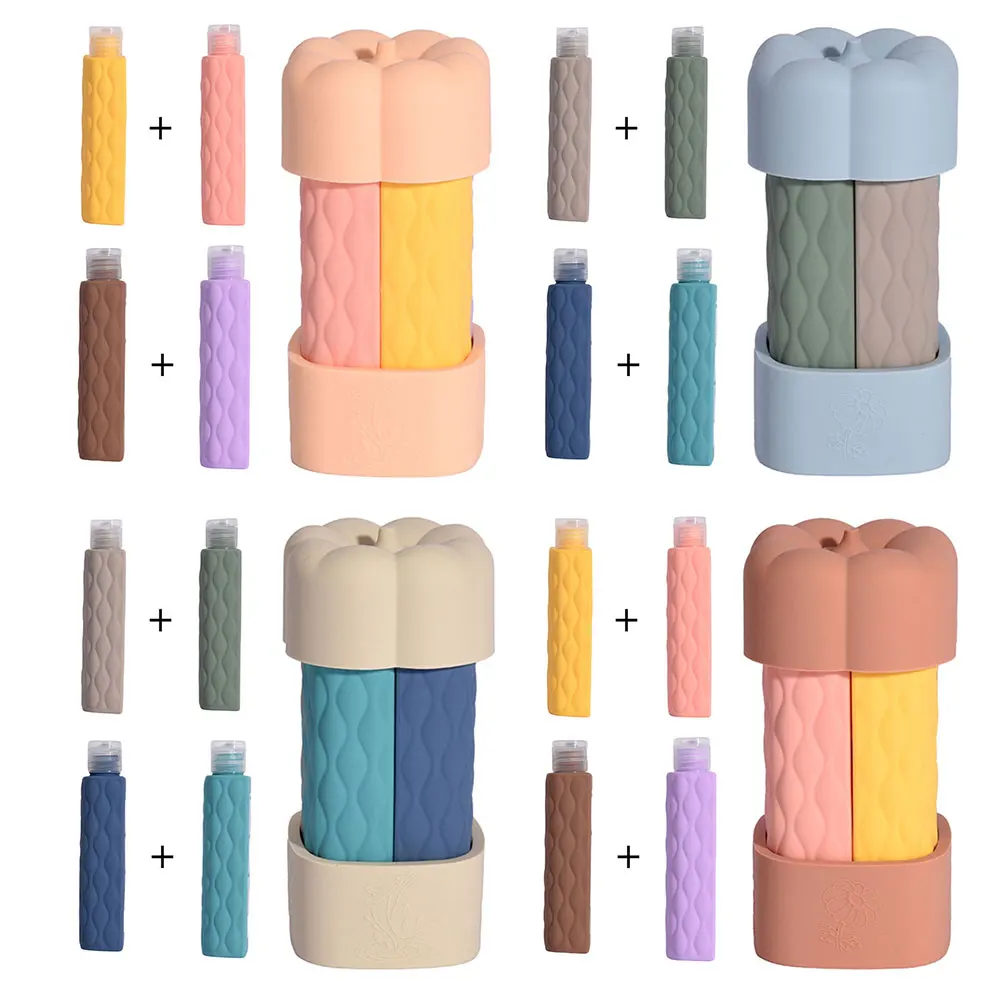 4 in 1 Travel Containers Silicone Refillable Bottle Set  Leak Proof Travel Dispenser Bottle for Toiletries