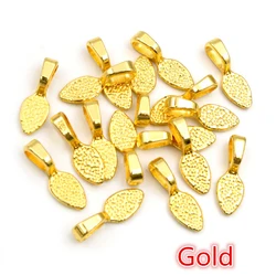 Assorted Plated Bail Connectors for Handmade Jewelry - Antique, Bronze, and Bright Silver Charms (40 Pieces) (Gold)