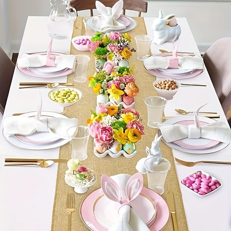 Table Runner 1PC Tablecloth Wedding Party Decoration Natural Cosus Birthday Party Home Decoration Farmhouse Banquet