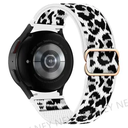 Silicone Smartwatch Replacement Strap - 20mm/22mm Adjustable Wristband for 22mm watch band (White leopard 40)