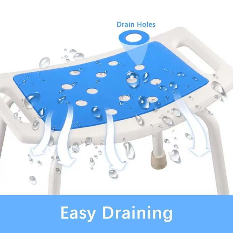 Waterproof Shower Bench Cushion Folding Bath Stool Pad for Bath Seat Chair Non Slip Padded Shower Stool Seat Mat for Bathroom