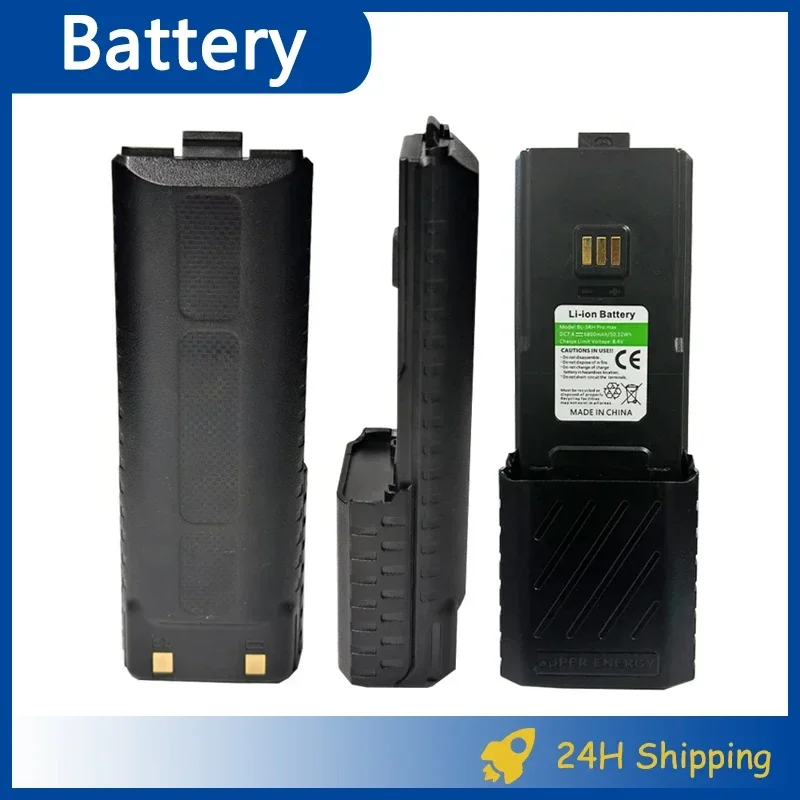 Baofeng UV-5RM Battery 3800/4500/6800mah USB-C USB Charger BF-K5 Plus UV-5RH Pro GPS GM-5RH Walklie Talkie Rechargable Batteries 4