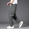 New Cargo Pants Men's Loose Straight Oversize Clothing Solid Grey Versatile Work Wear Black Joggers Cotton Casual Male Trousers 3