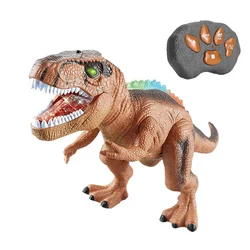 Remote Control Dinosaur Toy with Realistic T - Rex Sounds (Brown)
