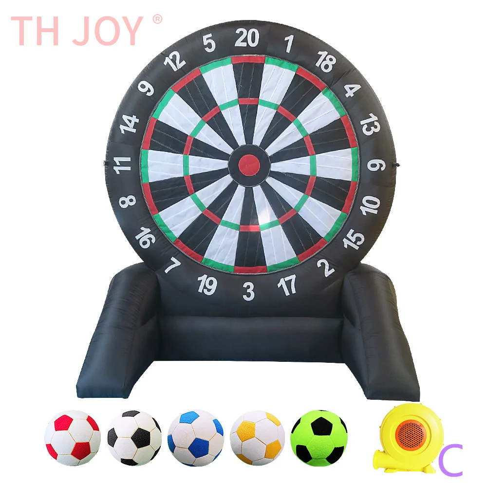 fast air ship to door,3m/4m/5m high giant inflatable soccer football dart board target game for sale 6