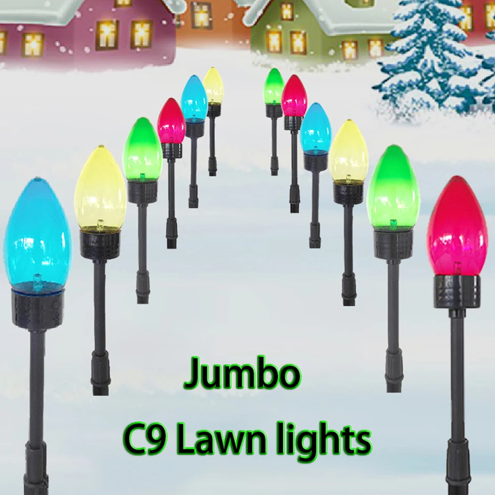 

Christmas Walkway Lights Solar Energy/Battery Case Stake Light Bulb Lawn Lamp Outdoor Decorations For Holiday Lawn Yard Garden