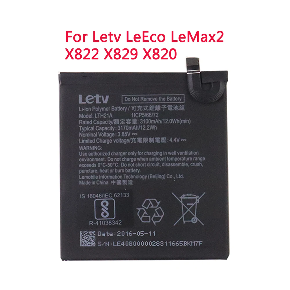 

NEW Phone Original Battery LTH21A 3100mAh For Letv LeEco LeMax2 X822 X829 Le Phone Le MAX 2 5.7inch X821 X820 Batterie Bateria