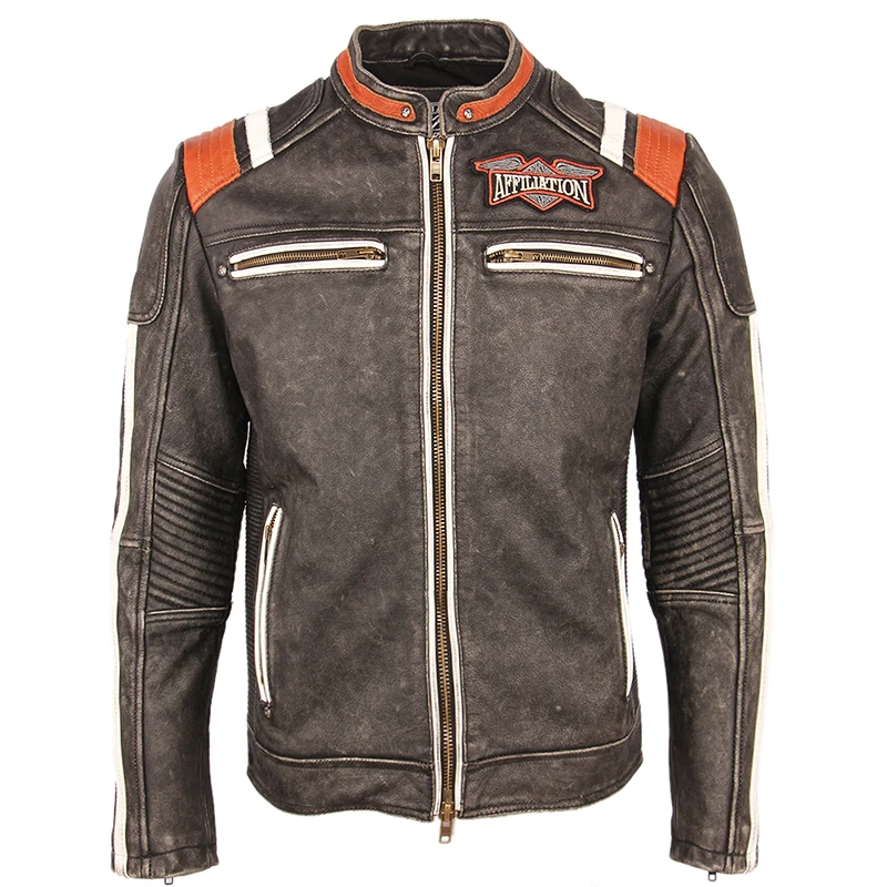 Giacca Biker in pelle con cappuccio Integrato nero Giacca Biker in pelle con cappuccio Integrato nero