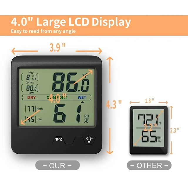 1pc Accurate Indoor Thermometer with Humidity Monitor - Digital Temperature  Gauge for Home, Office, and Nursery