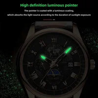 2024 mode hommes montre haut tendance luxe Sport montre pour homme étanche lumineux en cuir Date montres à Quartz homme horloge 4