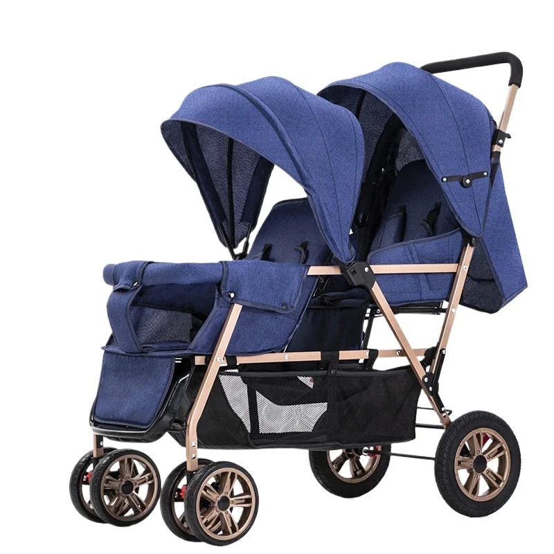 EU STOCK Twin strollers Double kids two seats strollers foldable carriage wholesale Baby strollers for two children 1