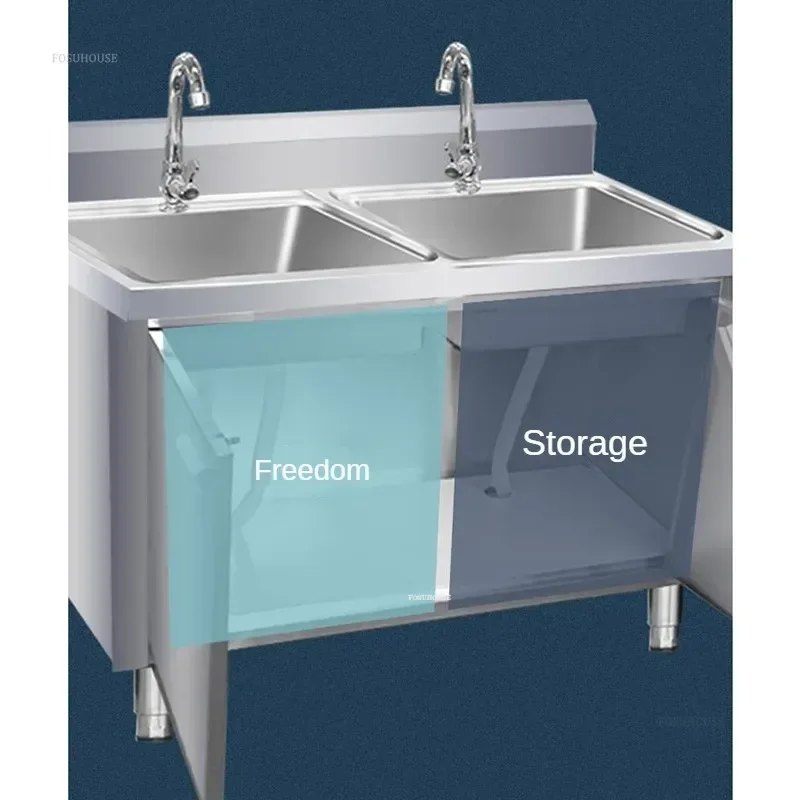 Commercial Metal Kitchen Sinks For Outdoor Cabinet Storage With Operating Table Sinks Minimalist Sink For Dining Room N 3