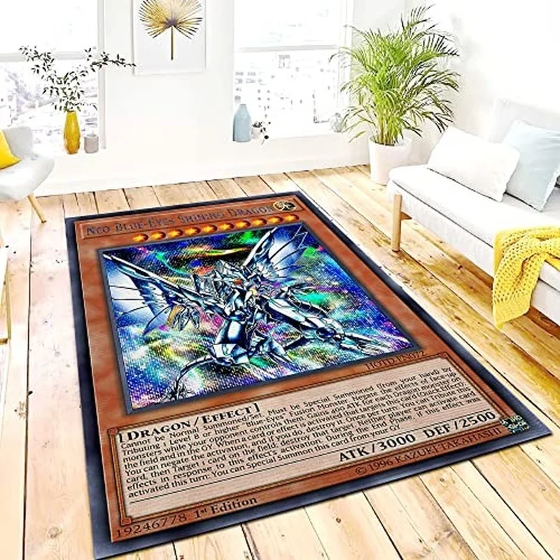 Blue Eyes White Dragon Carpet Anime Card Printing Carpet Boy Children's Room Living Room Bedroom Decorative Floor Mat floor mat decorative carpet plush carpet kids carpet