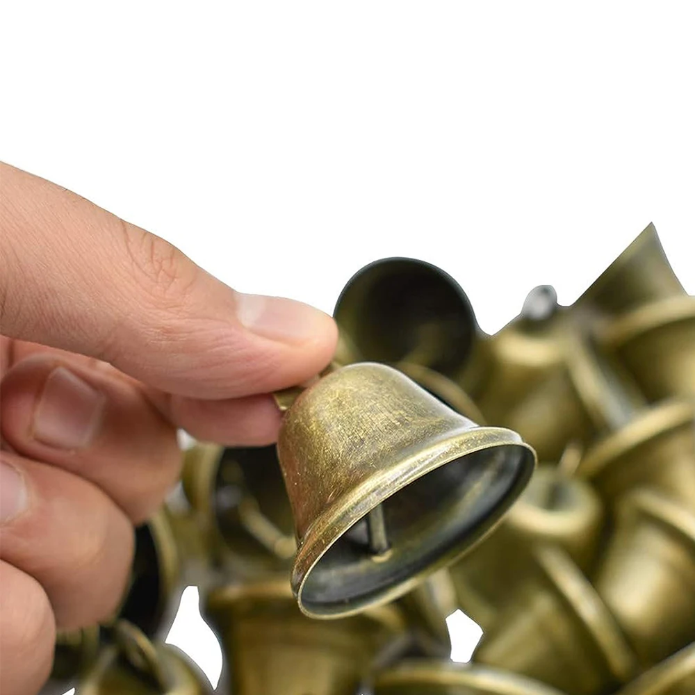 16Pcs Vintage Bronze Jingle Bells Christmas Decoration Dog Doorbell Potty Training Housebreaking Making Wind Chimes