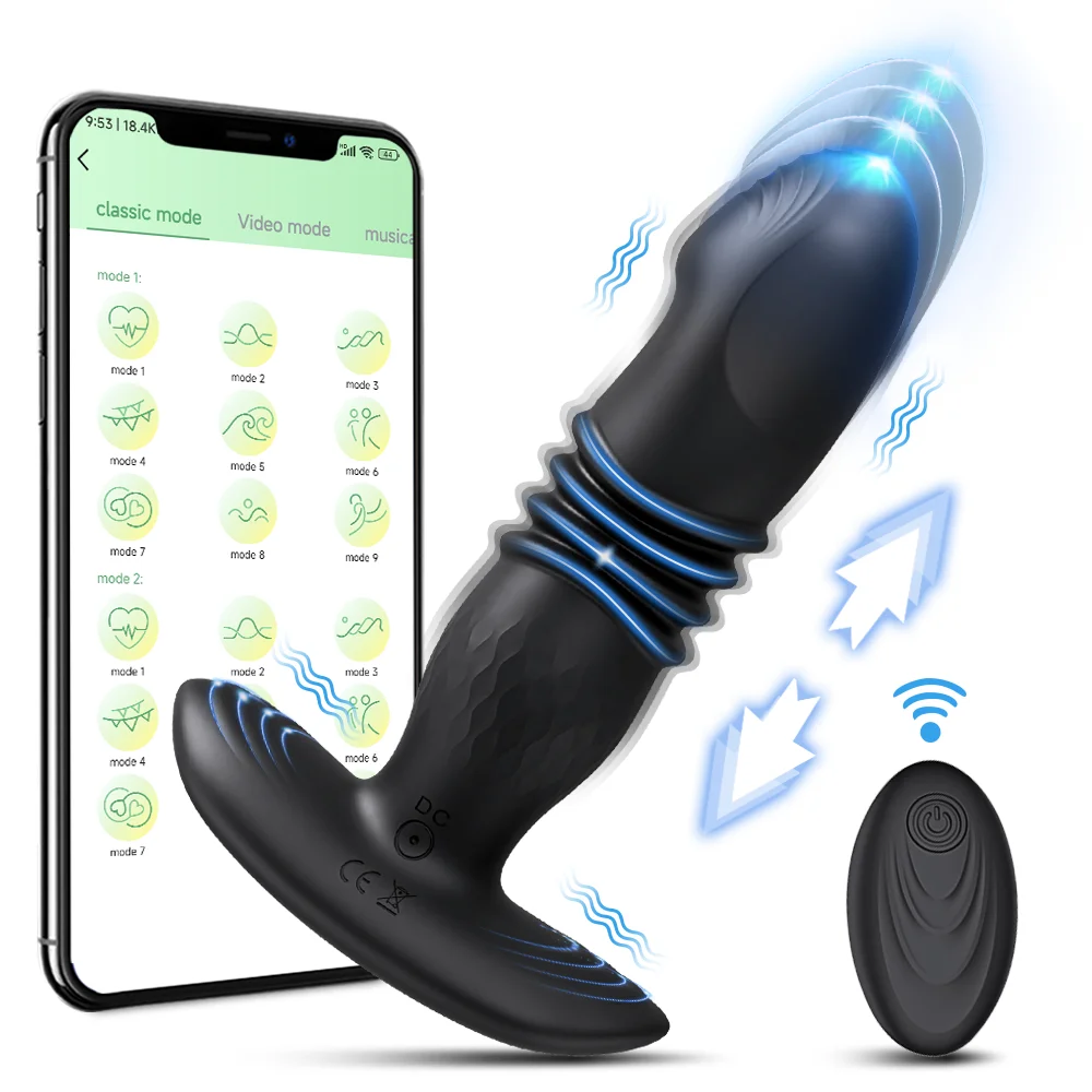 Sex Toy Telescopic Vibrating Butt Plug Anal Vibrator Wireless Remote For Women Men Ass Anal Dildo Prostate Massager