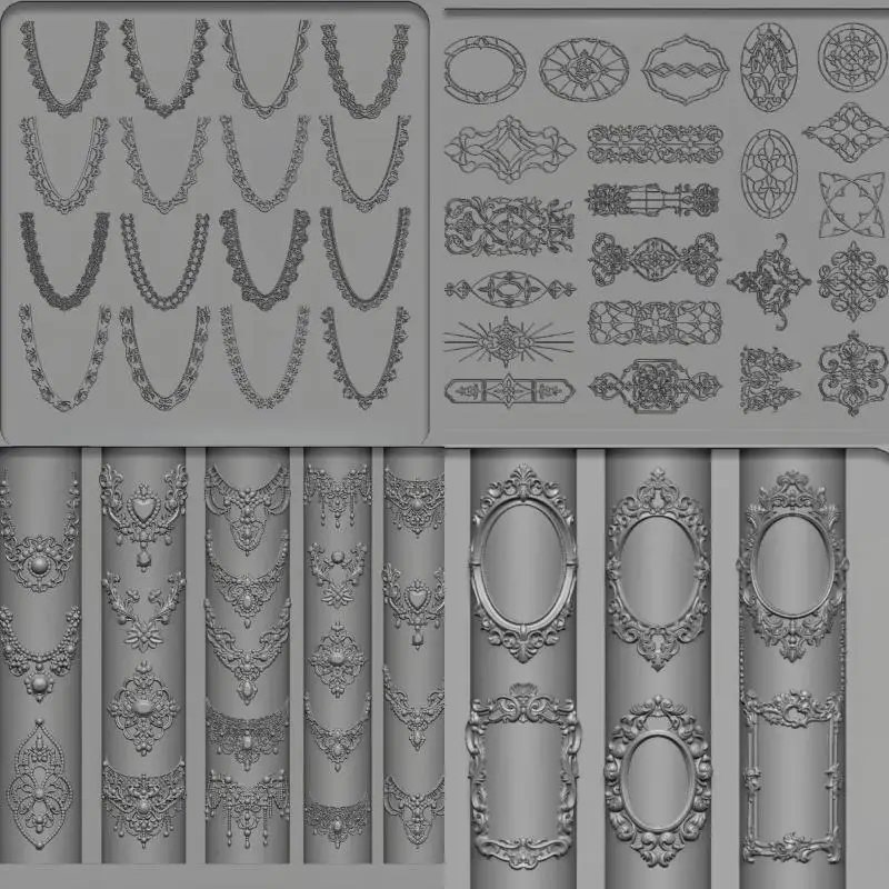 3D 실리콘 네일 아트 몰드 유럽 스타일 복고풍 패턴 레이스 디자인 장식 DIY 투명 매니큐어 템플릿