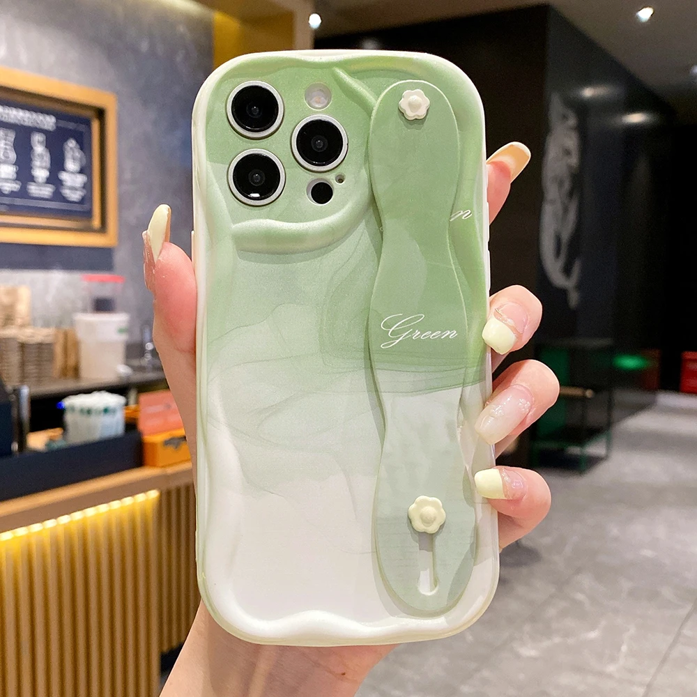 Gradient Wrist Strap Phone Holder Case