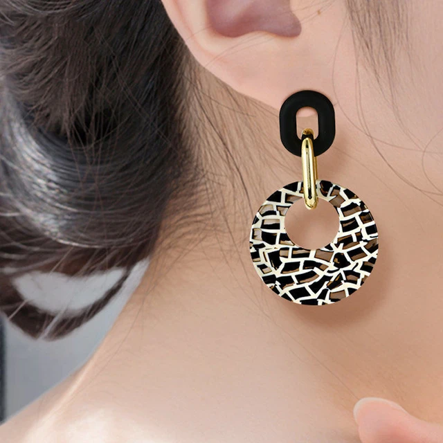 Allyson Leopard Acrylic Geometric Earrings 3