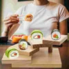 Rotating Step Stair Wooden Sushi Tray Large Capacity Japanese Restaurant Home Decor Bowls Plates Trays Sashimi Platter Wooden 2