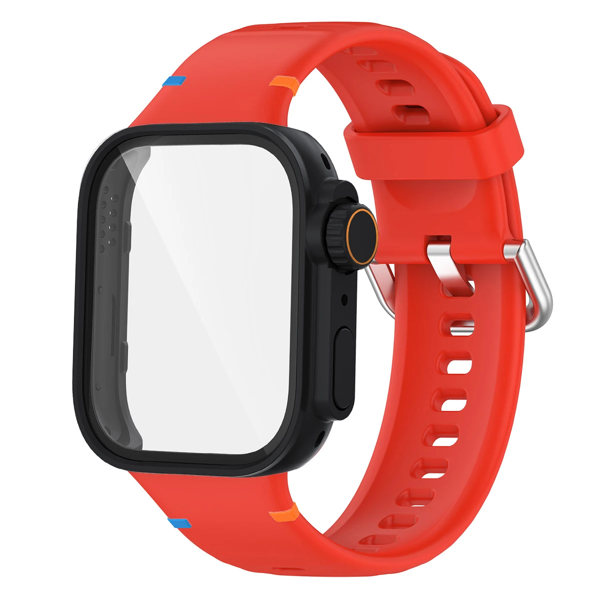 Versatile Protection Bundle: Silicone Sport Band, Full Cover Case & Tempered Glass Film