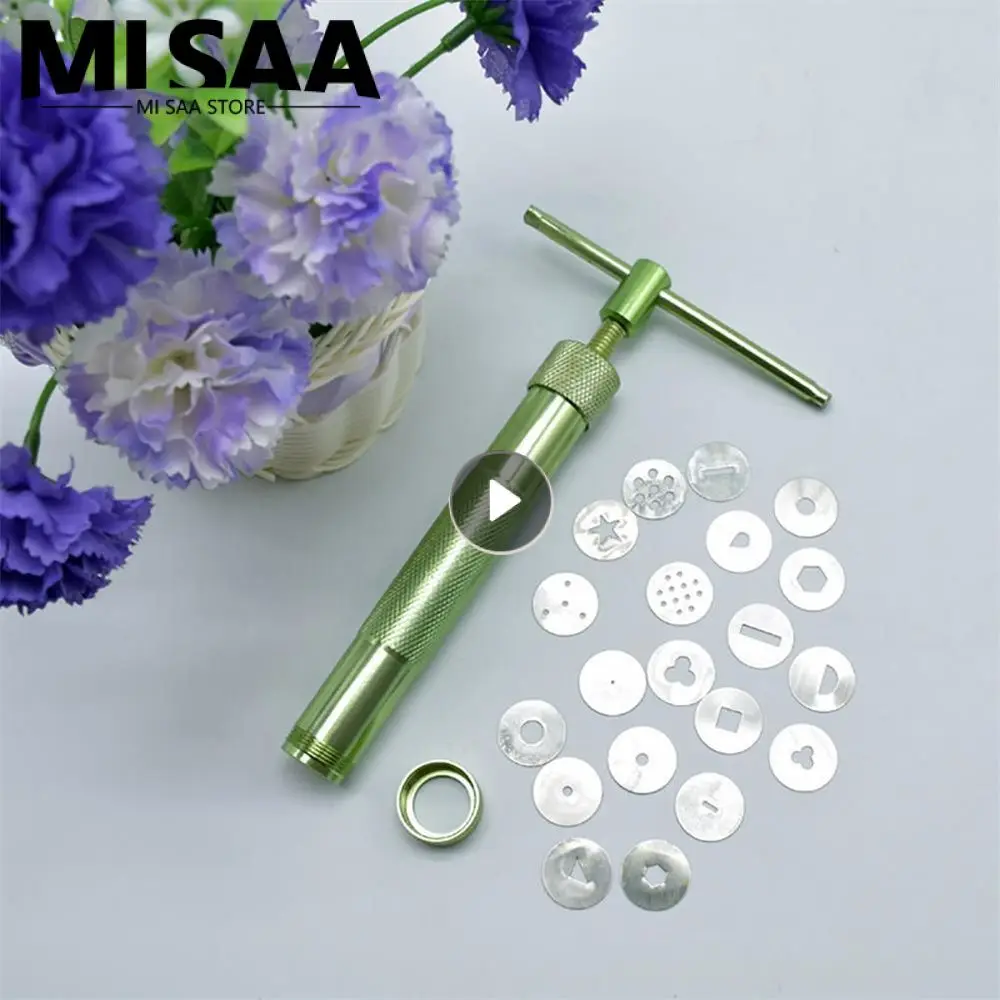 

1 Набор роторный выдавливатель для глины пистолет для скульптуры торта с 20 наконечниками глины рукоделия сахара пасты экструдер для мастики торта скульптурная форма инструмент для глины