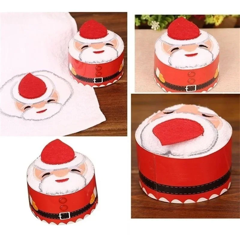 Description Picture 5 of item1/3pcs Christmas Soft New Christmas Hand towel Red Santa New Year gift Hand wash Face towel Home bathroom