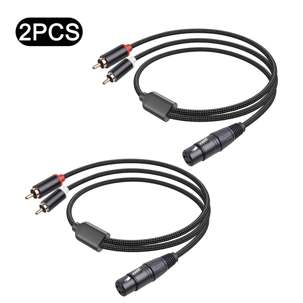 Xlr-デュアルrcaオスのオーディオケーブル,干渉防止アダプターケーブル