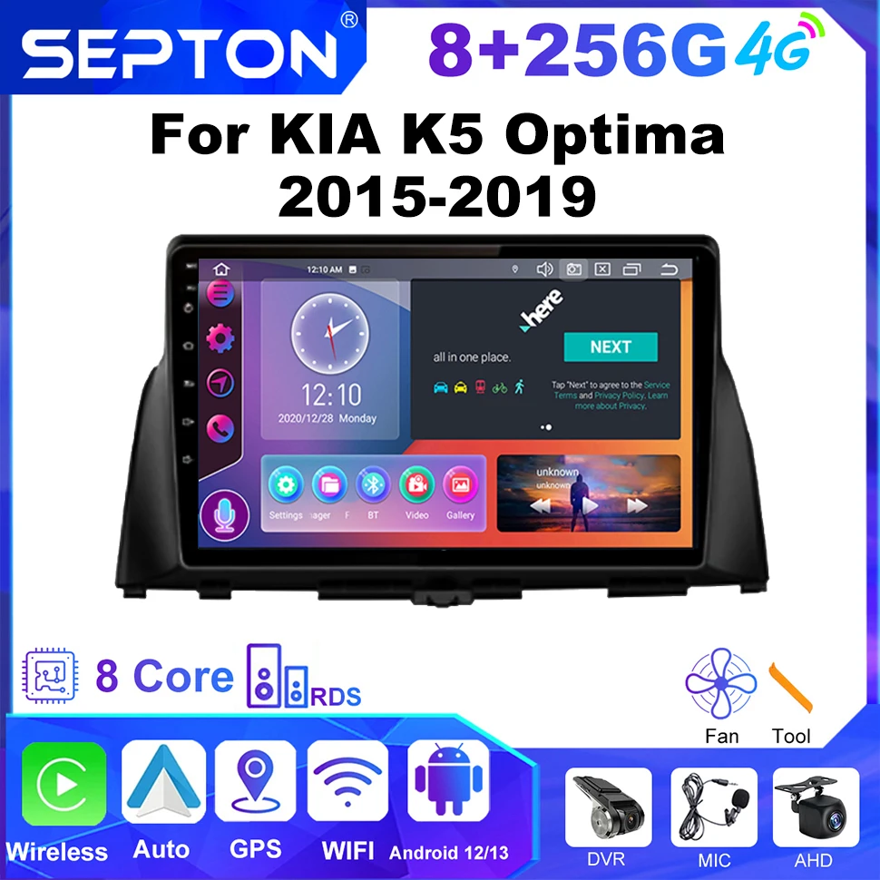 

SEPTON Android Car Radio for KIA K5 Optima 2015-2019 Multimedia Navi GPS Carplay 8Core 4G Car Audio Player Automotive Head Unit