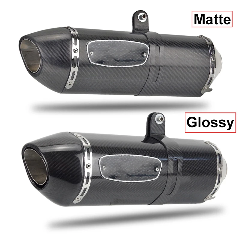 51mm Universal Motorcycle Exhaust Muffler Carbon Fiber R77 Escape Moto for Yamaha R3 R6 MT07 for Kawasaki Z900 Z400 RC390 ER6N