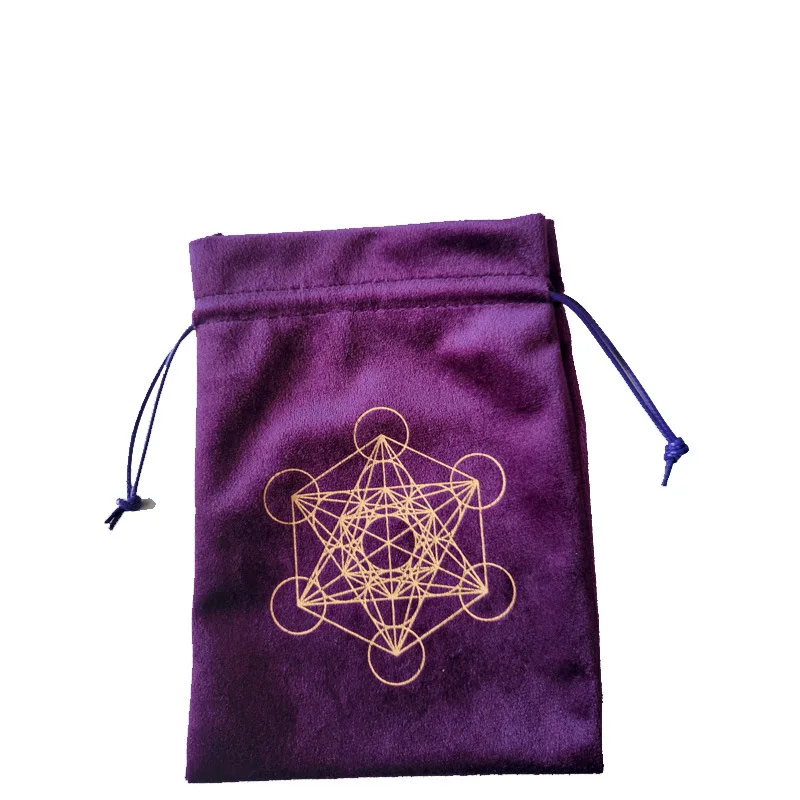 Velvet Metatron Tarot Cards Storage Pouch Bags Board Game Jewelry Runes Stone Dice Drawstring Bag Witchcraft Supplies for Altar wholesale velvet earring storage box small pendant necklace jewelry packaging box gift ear studs display container shop supplies