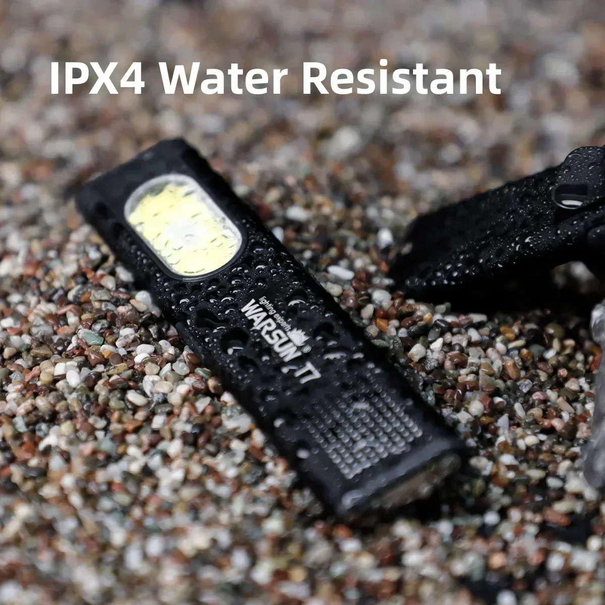 Warsun سلسلة مفاتيح LED مصباح يدوي USB-C قابلة للش...